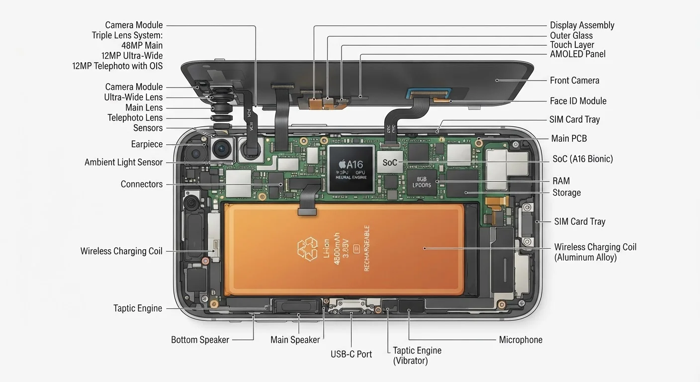 Everything Going On Inside Your Smartphone: A Plain-Language Tour of the Hardware