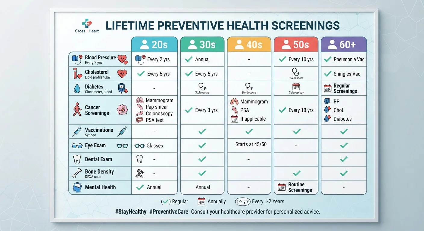 The Recommended Health Screenings by Age and Sex