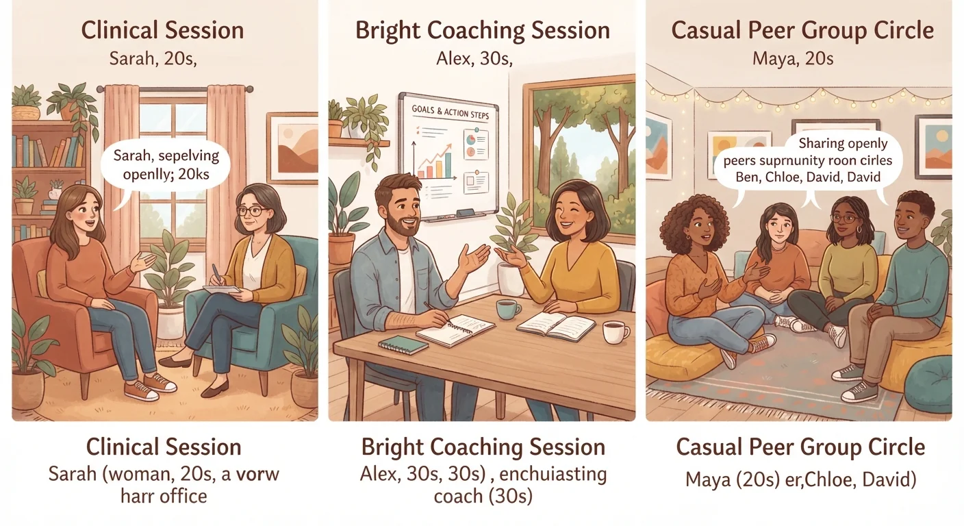 Therapy, Coaching, and Peer Support: Understanding the Differences